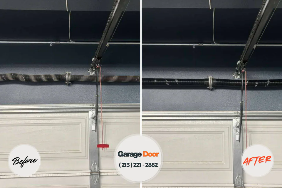 Before and after: garage door repair Weissport East, PA